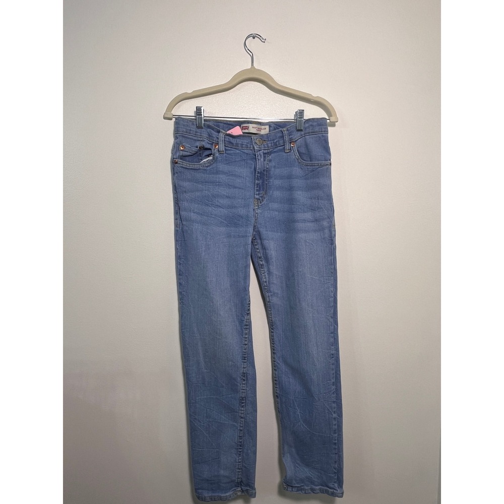 Levis 502 Regular Taper Jeans Boys Size 12 Medium Wash Denim Pants